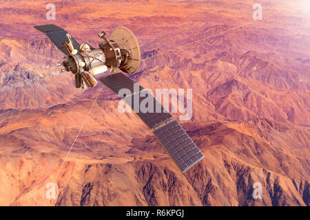 3D-Rendering eines konzeptionellen Bild einer Raumsonde Mars Erkundung Stockfoto