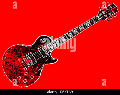 Red Blues Gitarre Grunge Stockfoto