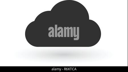 Wolken Symbole. Schwarz flache Bauform. Vector Illustration Stock Vektor
