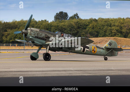 Messerschmitt Bf 109 E am Start Stockfoto