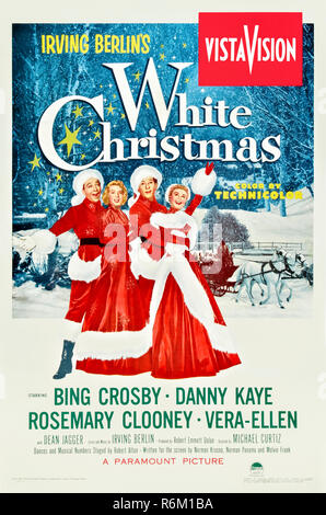 White Christmas (1954) unter der Regie von Michael Curtiz und Hauptdarsteller Bing Crosby, Danny Kaye, Rosemary Clooney und Vera-Ellen. Romantische Komödie über zwei doppelte Handlungen durchführen einer Weihnachten mit der Musik von Irving Berlin und der erste Spielfilm in VistaVision gedreht werden. Stockfoto