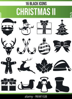 Schwarzen Symbole/Icons auf Weihnachten. Dieses Icon Set ist perfekt für kreative Menschen und Designer, die das Thema Weihnachten in Ihrem grafischen Design benötigen Stock Vektor