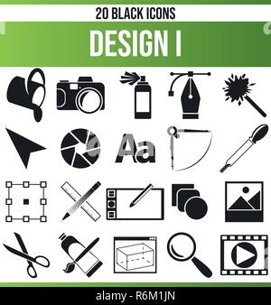 Schwarzen Symbole/Icons auf Design. Dieses Icon Set ist perfekt für kreative Menschen und Designer, die das Design in ihrem grafischen Designs benötigen. Stock Vektor