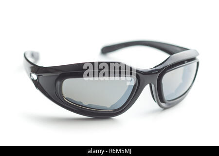 Schwarz Motorrad Sonnenbrille. Stockfoto