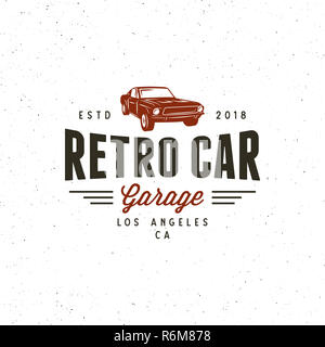 Vintage Muscle Car Garage Logo. Vector Illustration Stockfoto