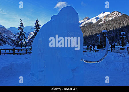 Ice carving Karneval, Lake Louise, Alberta, Kanada Stockfoto