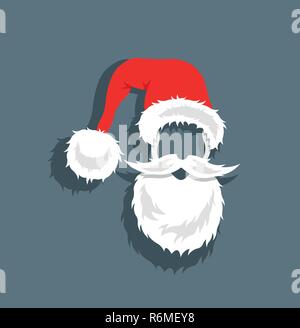 Santa Claus Kopf Cartoon. Alle Objekte sind in verschiedenen Schichten und der Text -Typen benötigen keine Schriftart. Stock Vektor
