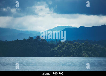 Blick auf die tropischen Wald mit See, Thailand Stockfoto