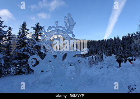 , Ice carving Karneval, Lake Louise, Alberta, Kanada Stockfoto