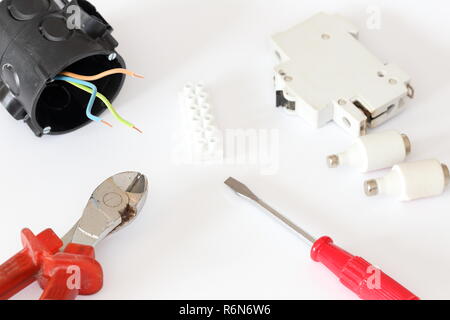 Sicherungen und elektrischen Anlagen Stockfoto