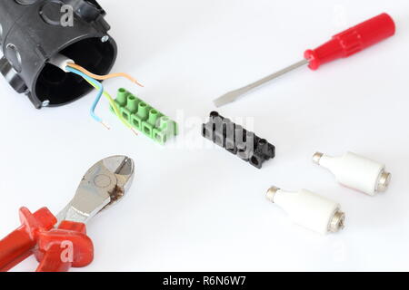 Tools und Sicherungen Stockfoto