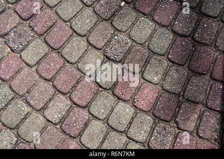 Stein Betoneinbau Straße Straße Bürgersteig Textur zu Fuß Stockfoto