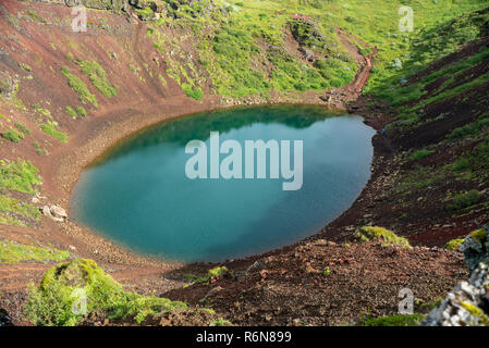 KeriÃ° vulkanischen Krater Kerid See auch genannt oder Kerith im südlichen Island ist ein Teil der Golden Circle Route Stockfoto