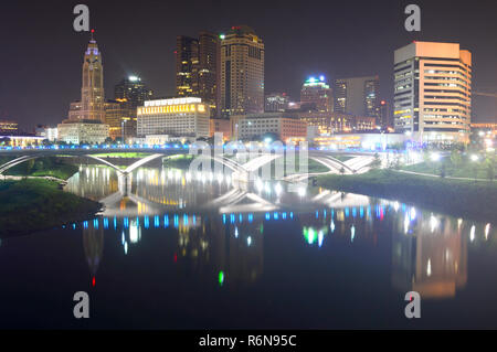 Columbus, Ohio - USA - 28. August 2016: Schöne Columbus Skyline Stockfoto