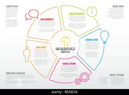 Vektor multipurpose Infografik Vorlage aus Linien und Symbole gemacht Stock Vektor