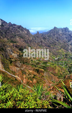 Tal Ribeira do Paúl, Paul Tal, Insel Santo Antão, Kap Verde, Cabo Verde, Afrika. Stockfoto