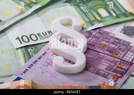Absatz Symbol auf Euro-banknoten Stockfoto