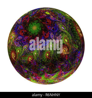 Abstrakt fractal Ball mit Muster - digital erzeugten Bild Stockfoto