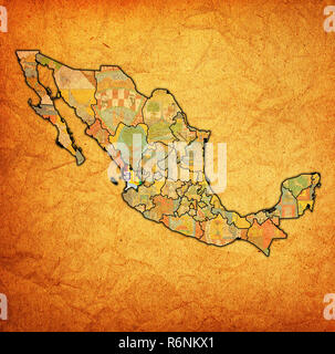 Nayarit auf Verwaltung Karte von Mexiko Stockfoto