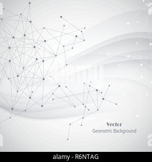 Abstrakte geometrische Hintergrund mit Linien und Punkten. Stock Vektor