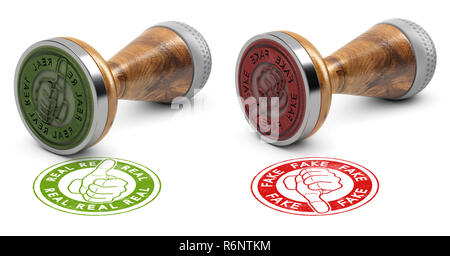 Echten und gefälschten Nachrichten, Fakten überprüft Stockfoto