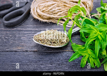 Herzhafte trocken im Löffel mit Garn an Bord Stockfoto