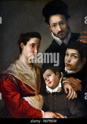 Die Famiglia Tacconi - tacconi Familie 1589 von Ludovico Carracci 1555-1619 aus dem 16. Jahrhundert, Italien, Italienisch. Stockfoto