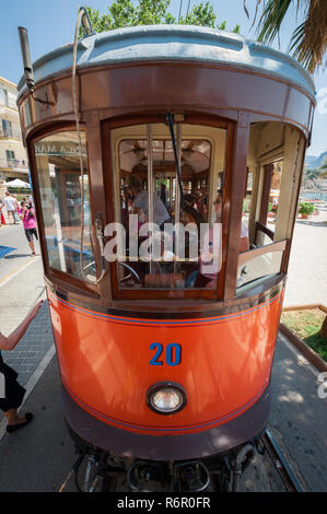 Mallorca, Spanien - 20. Juli 2013: Tramvia de Sóller (eine Strassenbahn de Soller) Stockfoto