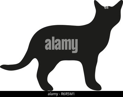 Silhouette der Hauskatze Stock Vektor