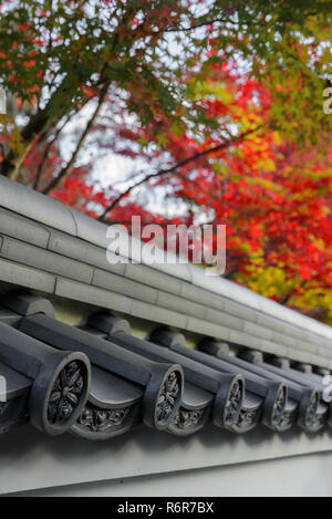 Herbst japanisches Tempel Eikando Dach oder zenrin-ji-Tempel in Kyoto, Japan Stockfoto