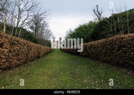 Das Belvedere Turm, Claremont Landscape Garden, Esher, Großbritannien Stockfoto