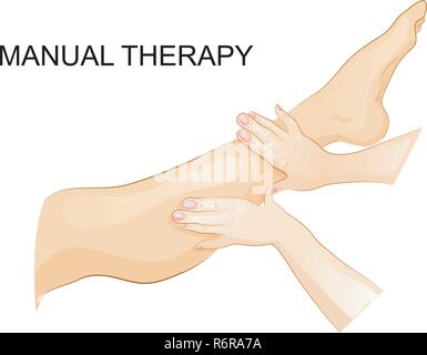 Vector Abbildung: Manuelle Therapie. für medizinische Publikationen Stock Vektor