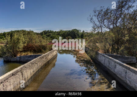 Montenegro - ein Blick auf einen Teil des Naturparks Solana (Ulcinj Ulcinj Saline) Stockfoto
