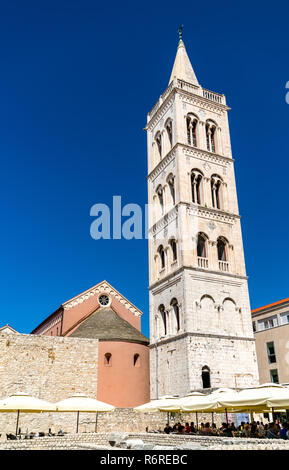 Glockenturm der Kathedrale St. Anastasia in Zadar - Kroatien, den Balkan Stockfoto