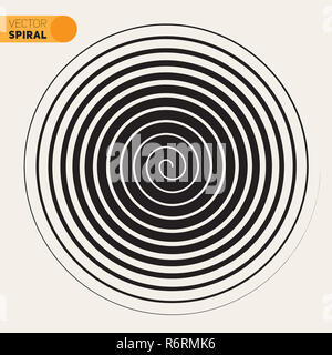 Schwarz / weiß Archimedischen Spirale Line Design Vektorelement Stockfoto