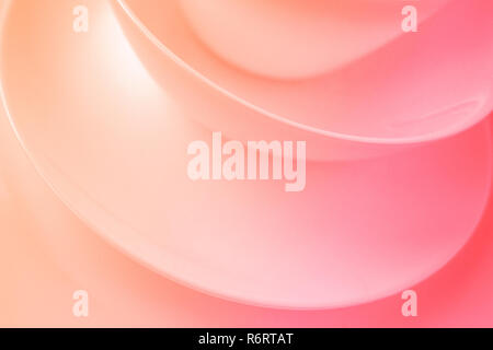 Zusammenfassung Hintergrund mit glatten Linien in Coral Farbe. Lebende Koralle Farbe des Jahres 2019. Stockfoto
