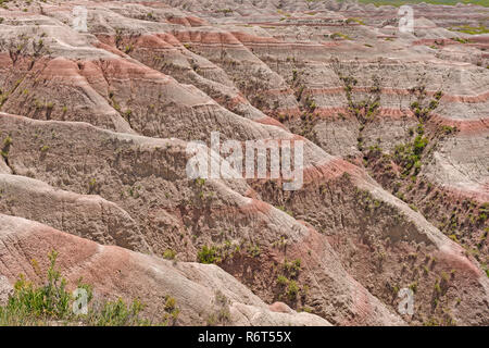 Sediment Layer Details in den Badlands Stockfoto