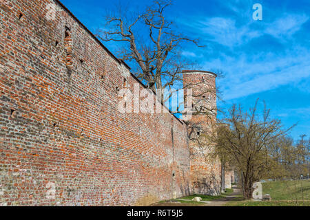 Mittelalterliche Stadtmauer in Landsberg am Lech Stockfoto