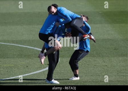 Boca Juniors Training Session in Las Rozas, Madrid. 12.06.2018. (Foto: Juan Carlos Rojas/Cordon drücken). Guillermo Barros Schelott Trainer SesiÃ³n de entranamiento Del Boca Juniors en Las instalaciones de la FederaciÃ³n Española de FÃºtbol de zlas Rozas, Madrid. 06/12/2016. (Foto: Juan Carlos Rojas/Cordon Cordon Drücken Drücken) Stockfoto