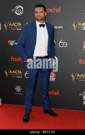 Sydney, NSW, Australien. 5 Dez, 2018. Meyne Wyatt auf dem roten Teppich während der 60 AACTA Awards in Sydney gesehen. Credit: Belinda Vel/SOPA Images/ZUMA Draht/Alamy leben Nachrichten Stockfoto