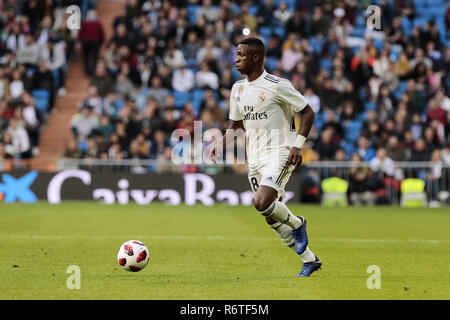 Madrid, Spanien. 6. Dezember 2018. von Real Madrid Vinicius Jr in Aktion während der Copa del Rey Match zwischen Real Madrid und UD Melilla im Santiago Bernabeu in Madrid gesehen. Credit: LEGAN S. Mace/SOPA Images/ZUMA Draht/Alamy leben Nachrichten Stockfoto