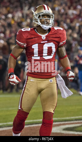 Dezember 19, 2011, San Francisco, Kalifornien, USA - San Francisco 49ers wide receiver Kyle Williams (10) am Montag, 19 Dezember, 2011 um Candlestick Park, San Francisco, Kalifornien. 49ers besiegten die Steelers 20-3. (Bild: © Al Golub/ZUMA Draht) Stockfoto