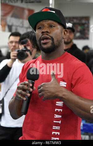 Las Vegas, NV, USA. 6 Dez, 2018. Floyd Mayweather auf dem Bild Medien Tag für die Floyd Mayweather und Tenshin Nasukawa Exhibition Match für Silvester an der Präfektur Saitama Super Arena in Saitama, Japan. Mayweather Boxing Club in Las Vegas, Nevada am 6. Dezember 2018. Credit: Damairs Carter/Medien Punch/Alamy leben Nachrichten Stockfoto