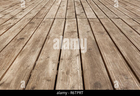 Braun plank Holzboden Textur Perspektive Hintergrund Stockfoto