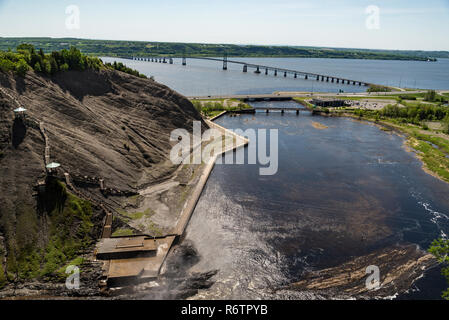 Blick vom Wasserfall Montmorency in Montmorency Falls Park, in Quebec Stockfoto