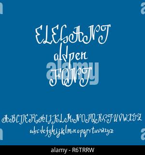 Grunge alten Stiftes gothic Font. Blackletter script. Vector Illustration. Stock Vektor