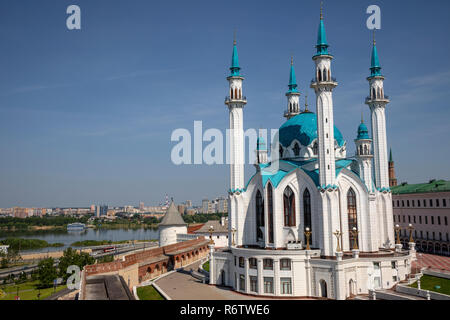 Luftaufnahme der Kathedrale Moschee der Republik Tatarstan" Kul-scharif-' im Kreml von Kasan, Russland Stockfoto