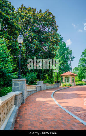 Eine kurvenreiche Auffahrt an der Emory Universität, 7. Juli 2014 in Atlanta, Georgia. Emory wurde im Jahr 1836 gegründet und ist eine private Universität. Stockfoto