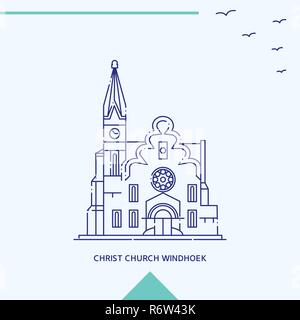 Christus KIRCHE WINDHOEK skyline Vector Illustration Stock Vektor