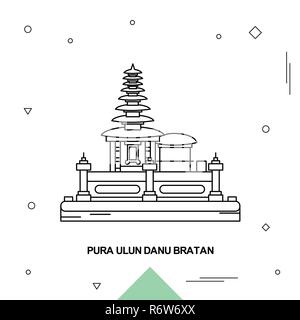 PURA Ulun Danu Bratan Stock Vektor